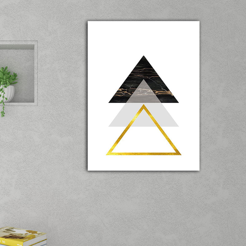 Geometry Triangle Pattern Wall Decor Modern Style Canvas Textured Painting in Yellow Clearhalo 'Art Gallery' 'Canvas Art' 'Contemporary Art Gallery' 'Modern' Arts' 1653790