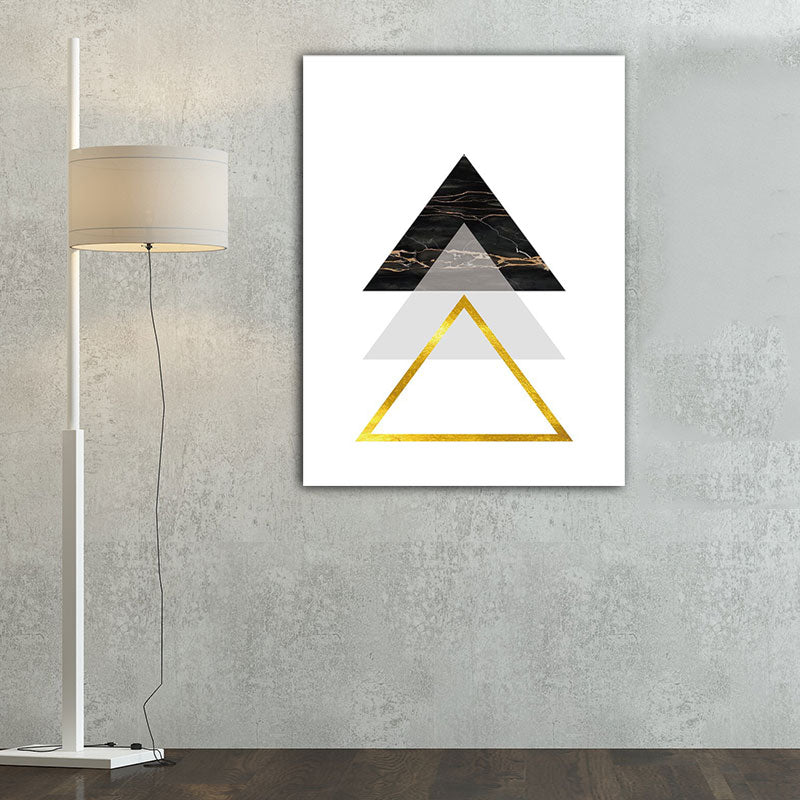 Geometry Triangle Pattern Wall Decor Modern Style Canvas Textured Painting in Yellow Clearhalo 'Art Gallery' 'Canvas Art' 'Contemporary Art Gallery' 'Modern' Arts' 1653791