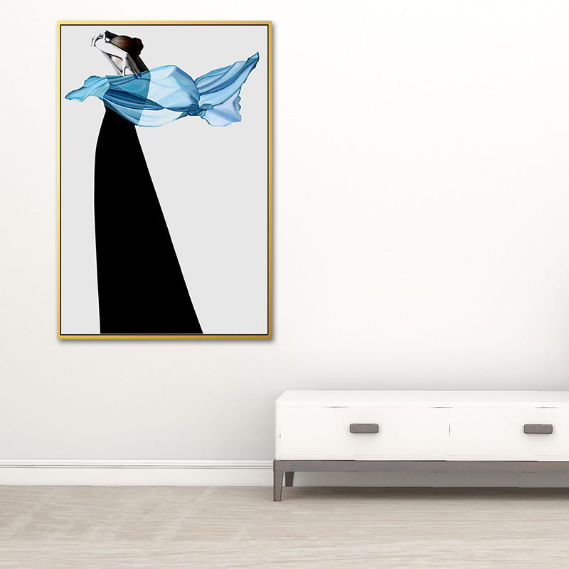 Textured Woman Dancer Art Print Canvas Modernism Wall Decoration for Living Room Clearhalo 'Art Gallery' 'Canvas Art' 'Contemporary Art Gallery' 'Modern' Arts' 1653945