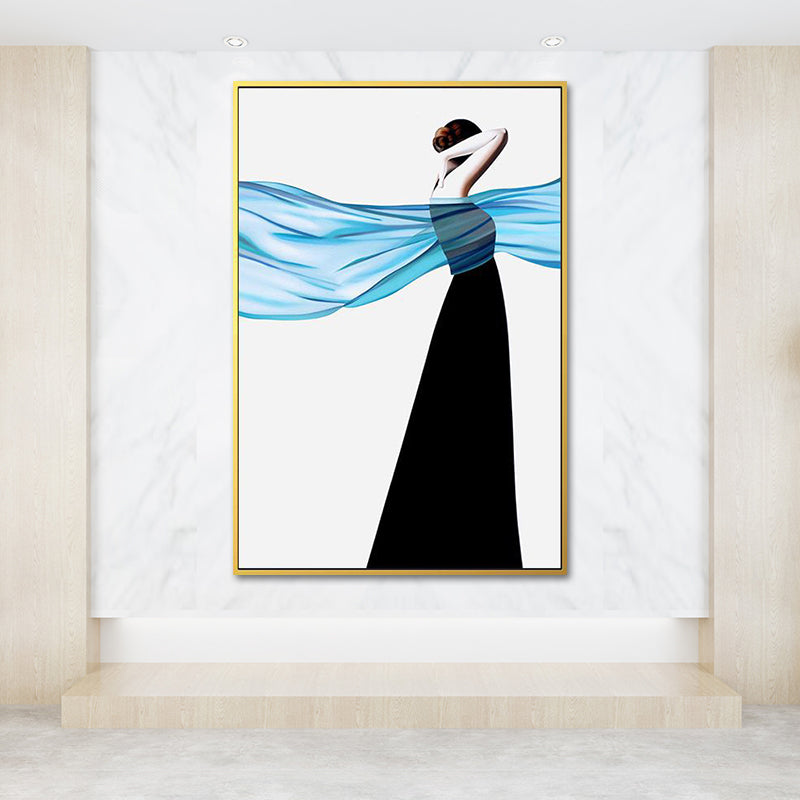 Textured Woman Dancer Art Print Canvas Modernism Wall Decoration for Living Room Black Design 2 Clearhalo 'Art Gallery' 'Canvas Art' 'Contemporary Art Gallery' 'Modern' Arts' 1653950