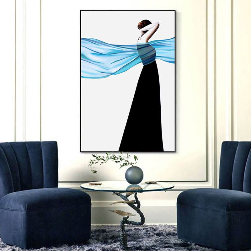 Textured Woman Dancer Art Print Canvas Modernism Wall Decoration for Living Room Clearhalo 'Art Gallery' 'Canvas Art' 'Contemporary Art Gallery' 'Modern' Arts' 1653951