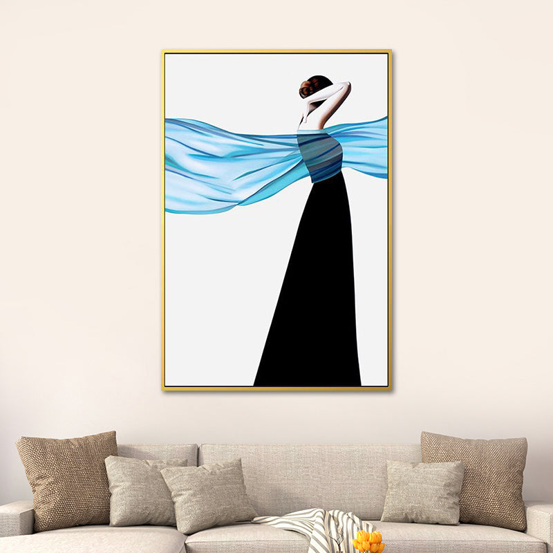 Textured Woman Dancer Art Print Canvas Modernism Wall Decoration for Living Room Clearhalo 'Art Gallery' 'Canvas Art' 'Contemporary Art Gallery' 'Modern' Arts' 1653952