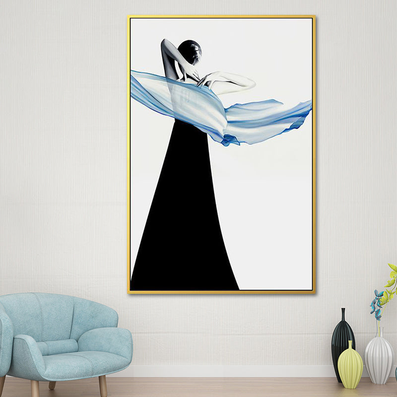 Textured Woman Dancer Art Print Canvas Modernism Wall Decoration for Living Room Black Design 3 Clearhalo 'Art Gallery' 'Canvas Art' 'Contemporary Art Gallery' 'Modern' Arts' 1653954