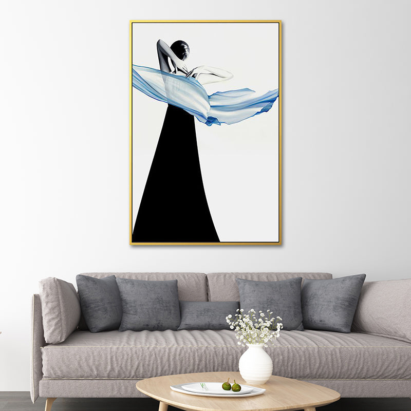 Textured Woman Dancer Art Print Canvas Modernism Wall Decoration for Living Room Clearhalo 'Art Gallery' 'Canvas Art' 'Contemporary Art Gallery' 'Modern' Arts' 1653955