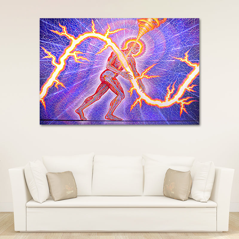 Soft Color Contemporary Style Canvas Figure Portrait Wall Art Print for Dining Room Purple Clearhalo 'Art Gallery' 'Canvas Art' 'Contemporary Art Gallery' 'Modern' Arts' 1654020