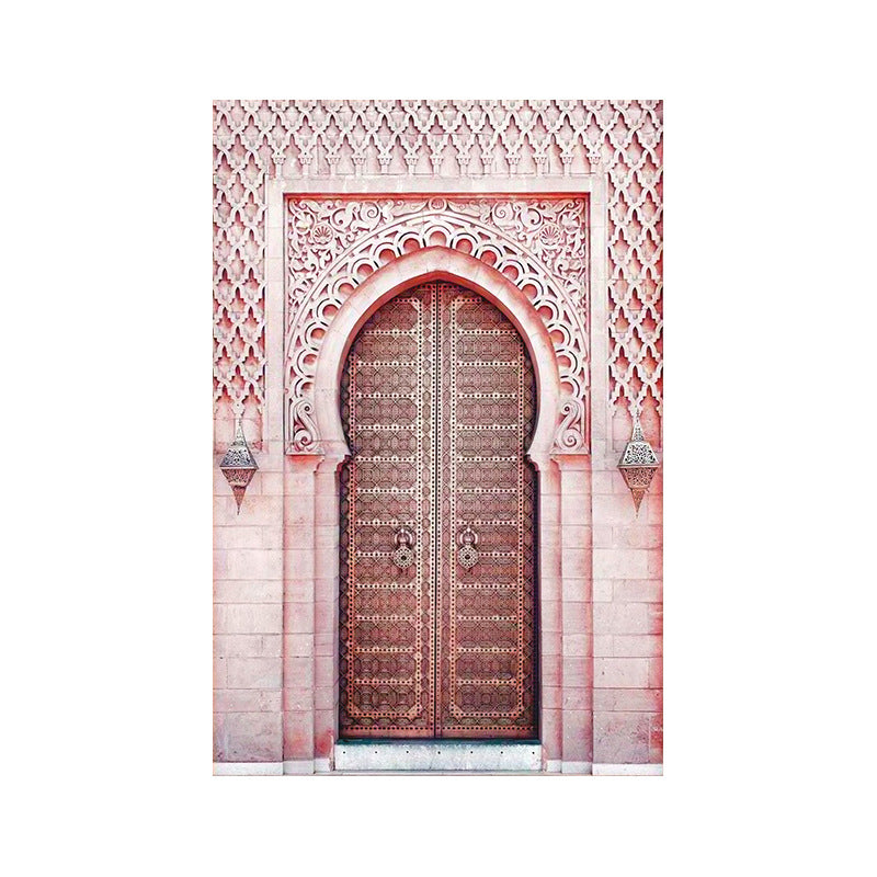 Pink Arched Door Wall Decor Architecture Modernist Textured Canvas Wall Art for Room Clearhalo 'Art Gallery' 'Canvas Art' 'Contemporary Art Gallery' 'Modern' Arts' 1654151