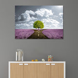 Purple Scenery Canvas Split Road of Flower Field Modernist Textured Wall Art Clearhalo 'Art Gallery' 'Canvas Art' 'Contemporary Art Gallery' 'Modern' Arts' 1654247