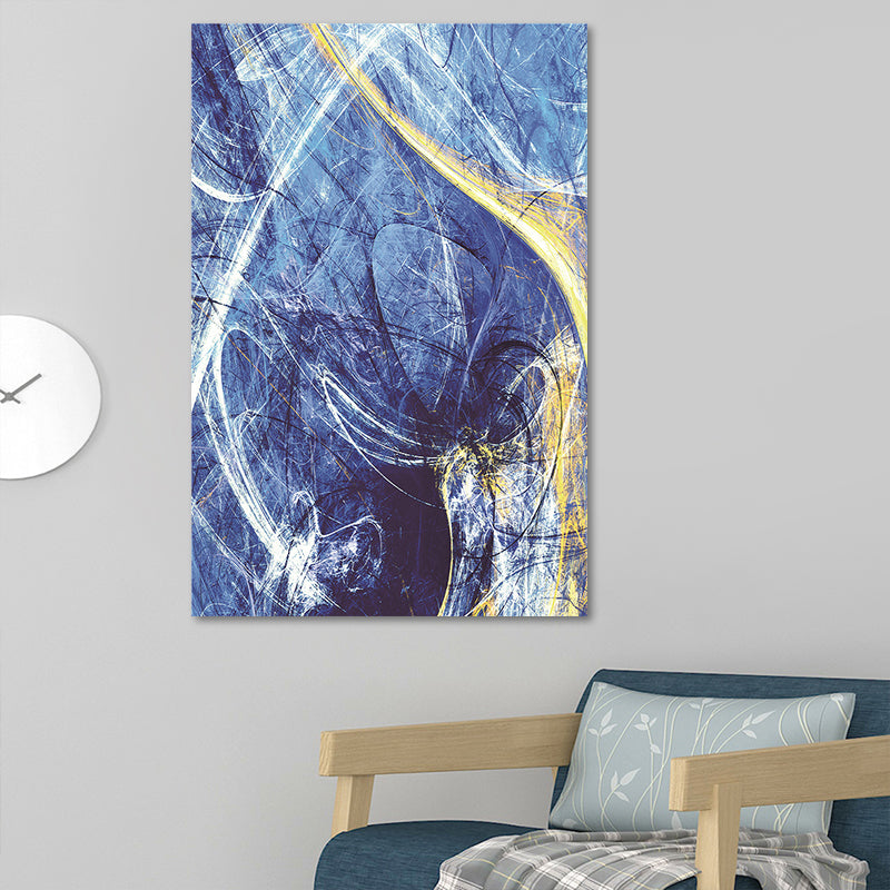 Modern Style Canvas Blue Abstract Pattern Wall Art Decor, Multiple Sizes Options Clearhalo 'Art Gallery' 'Canvas Art' 'Contemporary Art Gallery' 'Modern' Arts' 1654342