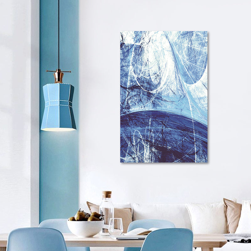 Modern Style Canvas Blue Abstract Pattern Wall Art Decor, Multiple Sizes Options Clearhalo 'Art Gallery' 'Canvas Art' 'Contemporary Art Gallery' 'Modern' Arts' 1654346