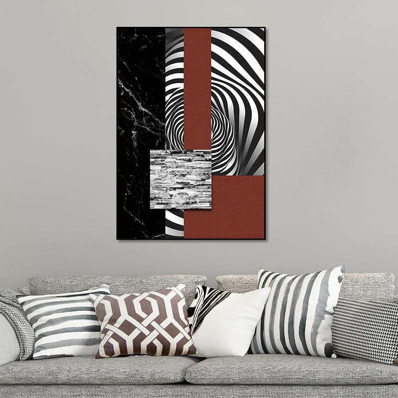 Abstract Wall Art Contemporary Textured Wrapped Canvas in Dark Color for Room Clearhalo 'Art Gallery' 'Canvas Art' 'Contemporary Art Gallery' 'Modern' Arts' 1654404