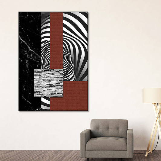 Abstract Wall Art Contemporary Textured Wrapped Canvas in Dark Color for Room Clearhalo 'Art Gallery' 'Canvas Art' 'Contemporary Art Gallery' 'Modern' Arts' 1654405