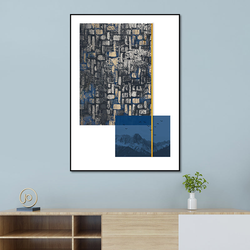 Abstract Wall Art Contemporary Textured Wrapped Canvas in Dark Color for Room Clearhalo 'Art Gallery' 'Canvas Art' 'Contemporary Art Gallery' 'Modern' Arts' 1654412