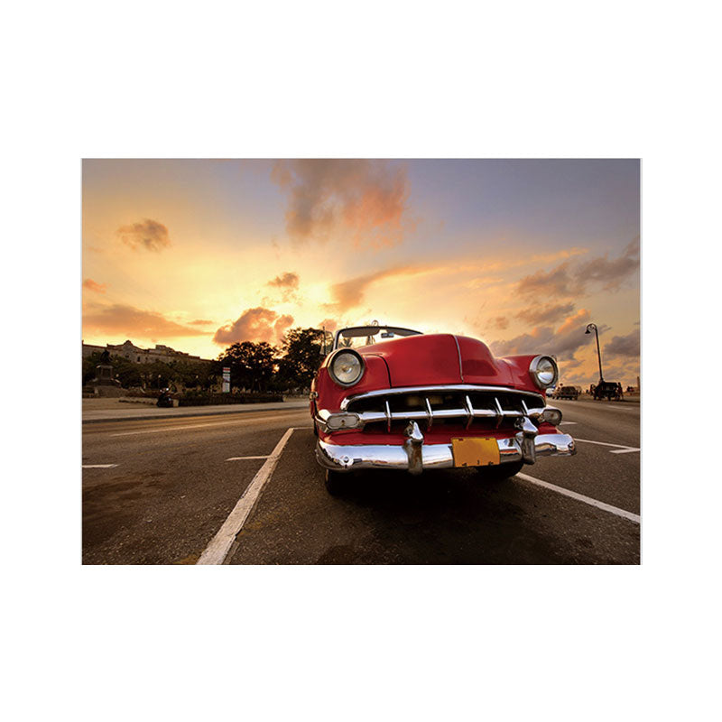 Modernist Photo Classic Car Canvas Print Bright Color Textured Wall Art for Boys Room Clearhalo 'Art Gallery' 'Canvas Art' 'Contemporary Art Gallery' 'Modern' Arts' 1654468