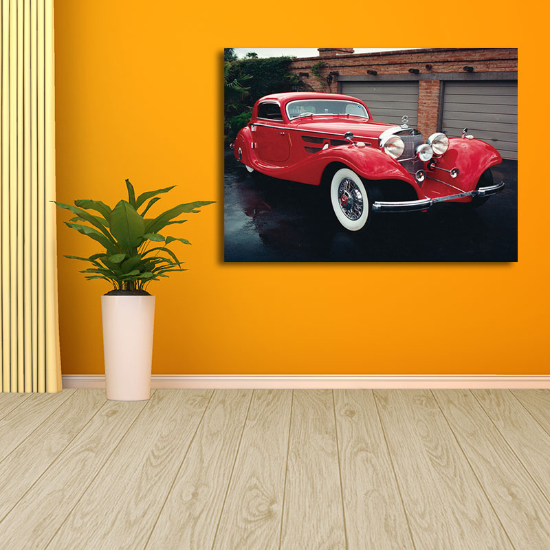 Modernist Photo Classic Car Canvas Print Bright Color Textured Wall Art for Boys Room Clearhalo 'Art Gallery' 'Canvas Art' 'Contemporary Art Gallery' 'Modern' Arts' 1654473