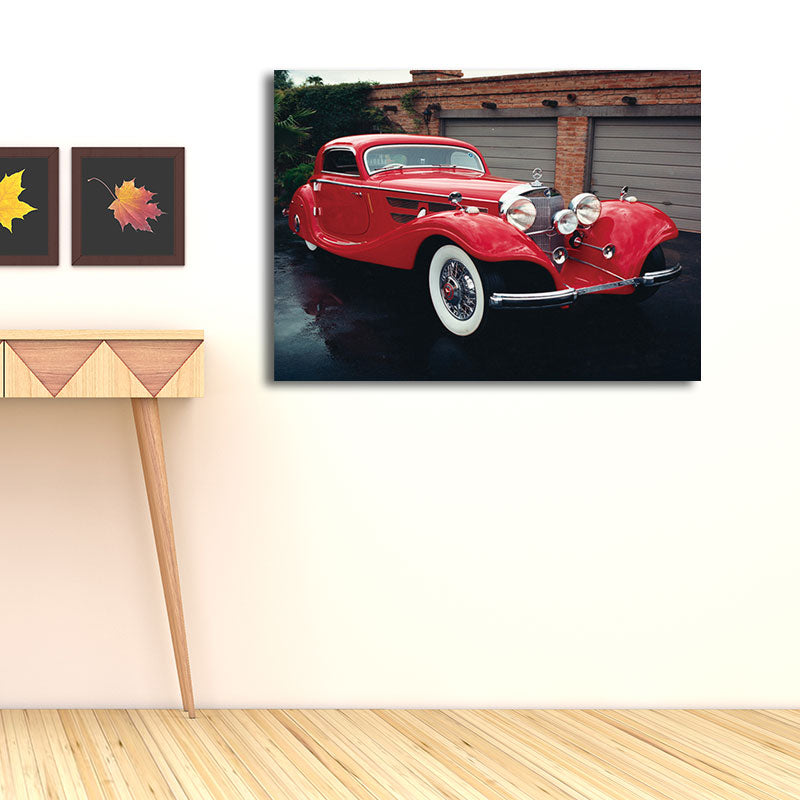 Modernist Photo Classic Car Canvas Print Bright Color Textured Wall Art for Boys Room Clearhalo 'Art Gallery' 'Canvas Art' 'Contemporary Art Gallery' 'Modern' Arts' 1654474