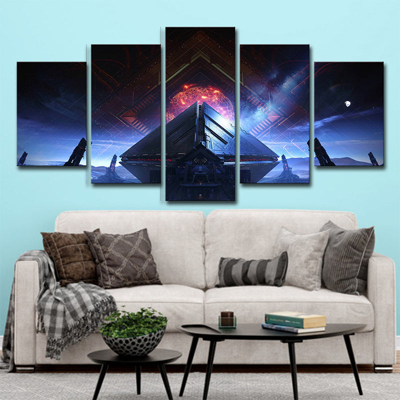 Contemporary Style Space Shuttle Canvas Blue Outer Space Wall Art Decor, Multiple Sizes Options Blue Clearhalo 'Art Gallery' 'Canvas Art' 'Contemporary Art Gallery' 'Modern' Arts' 1654490