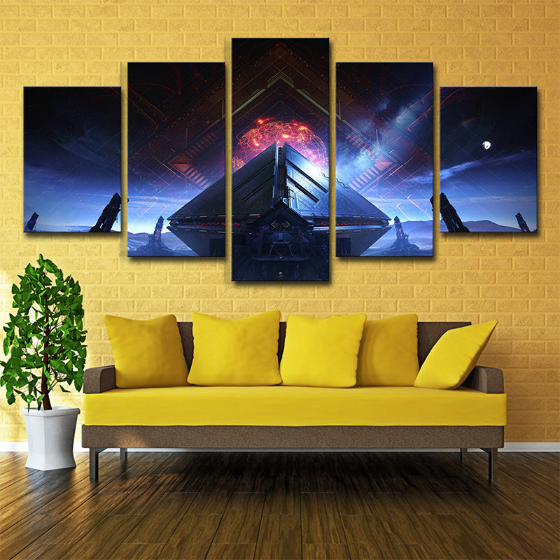 Contemporary Style Space Shuttle Canvas Blue Outer Space Wall Art Decor, Multiple Sizes Options Clearhalo 'Art Gallery' 'Canvas Art' 'Contemporary Art Gallery' 'Modern' Arts' 1654491