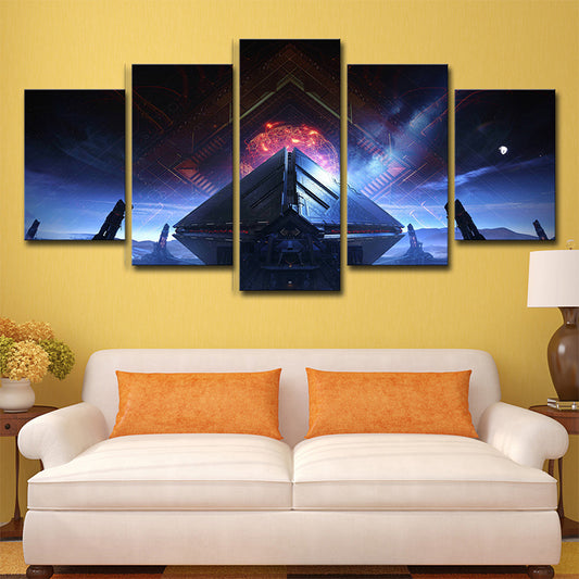 Contemporary Style Space Shuttle Canvas Blue Outer Space Wall Art Decor, Multiple Sizes Options Clearhalo 'Art Gallery' 'Canvas Art' 'Contemporary Art Gallery' 'Modern' Arts' 1654492