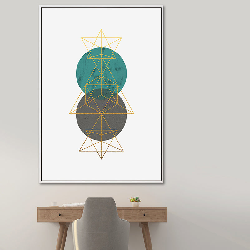 Nordic Geometric Shapes Wall Decor Canvas Textured Pastel Color Art Print for Bedroom Green Clearhalo 'Arts' 'Canvas Art' 1654544