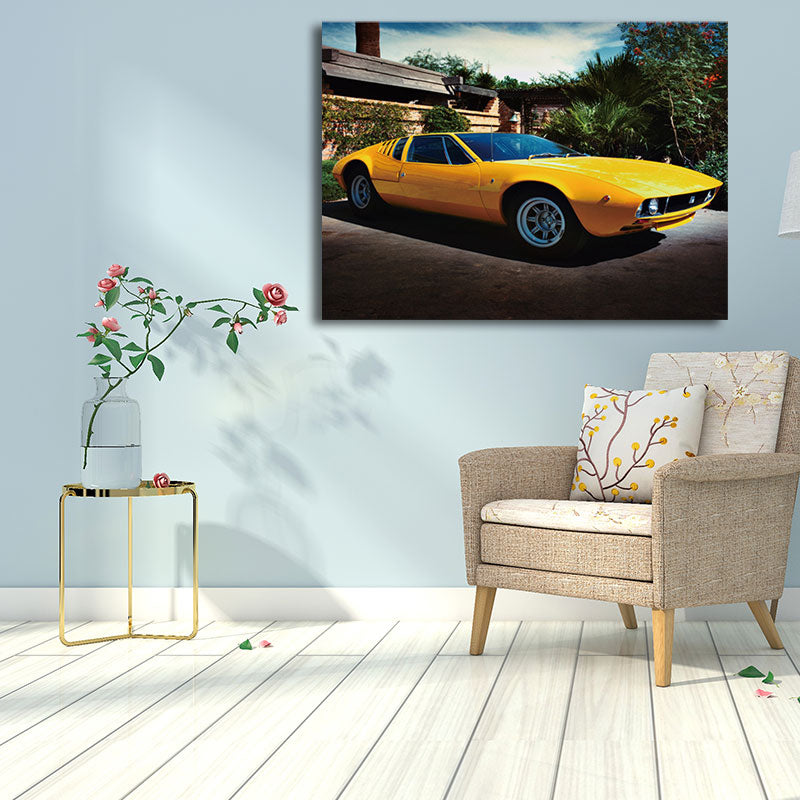 Photography Vintage Car Wall Art Decor for Boys Bedroom, Bright Color, Textured Surface Clearhalo 'Art Gallery' 'Canvas Art' 'Contemporary Art Gallery' 'Modern' Arts' 1654837