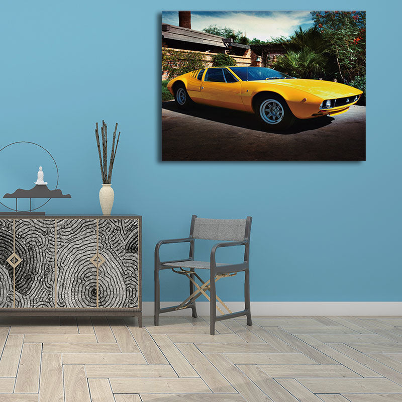 Photography Vintage Car Wall Art Decor for Boys Bedroom, Bright Color, Textured Surface Clearhalo 'Art Gallery' 'Canvas Art' 'Contemporary Art Gallery' 'Modern' Arts' 1654838
