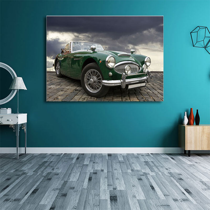 Photography Vintage Car Wall Art Decor for Boys Bedroom, Bright Color, Textured Surface Clearhalo 'Art Gallery' 'Canvas Art' 'Contemporary Art Gallery' 'Modern' Arts' 1654844
