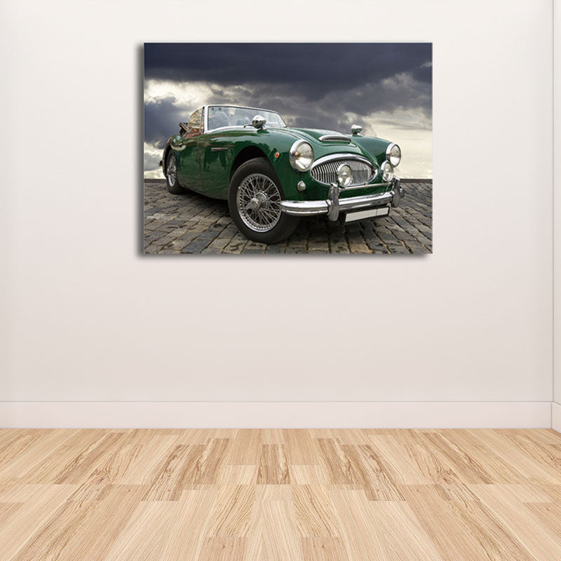 Photography Vintage Car Wall Art Decor for Boys Bedroom, Bright Color, Textured Surface Clearhalo 'Art Gallery' 'Canvas Art' 'Contemporary Art Gallery' 'Modern' Arts' 1654845