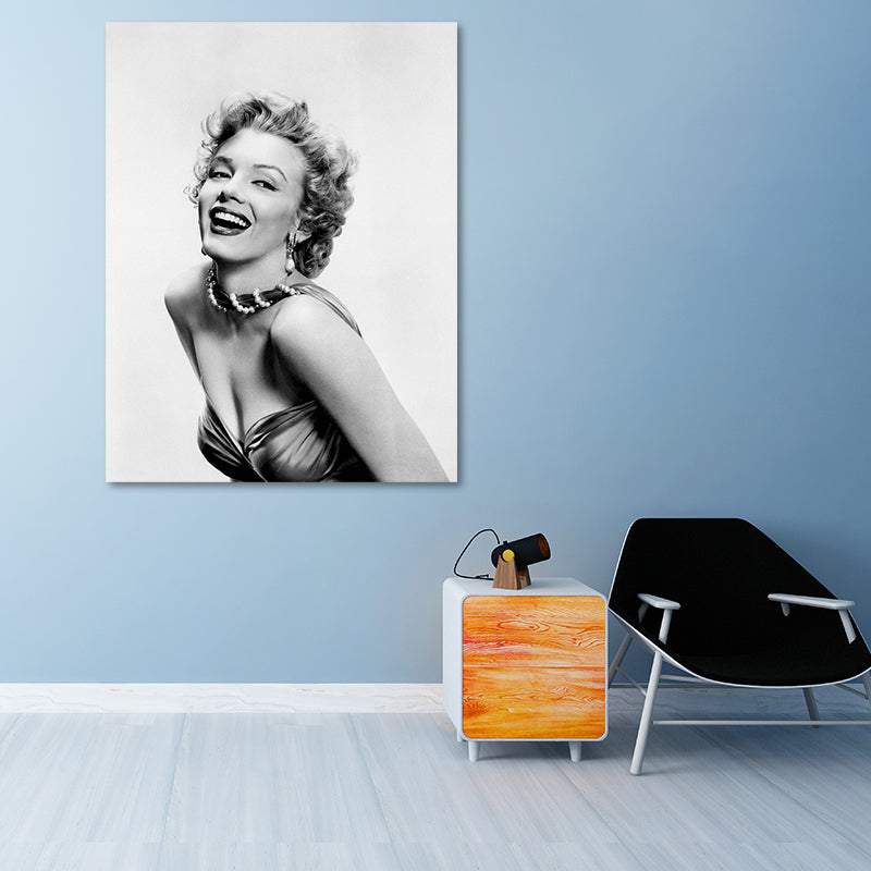 Photo Print Marilyn Monroe Canvas Retro Classic Superstar Wall Art in Black and White Clearhalo 'Arts' 'Canvas Art' 1654899