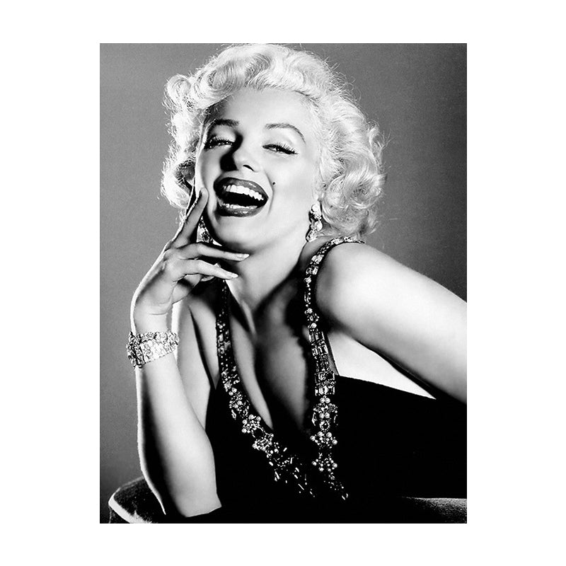 Photo Print Marilyn Monroe Canvas Retro Classic Superstar Wall Art in Black and White Clearhalo 'Arts' 'Canvas Art' 1654907
