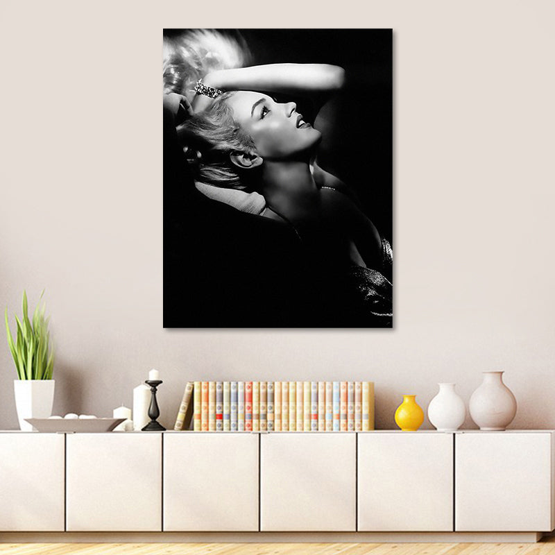 Photo Print Marilyn Monroe Canvas Retro Classic Superstar Wall Art in Black and White Clearhalo 'Arts' 'Canvas Art' 1654909