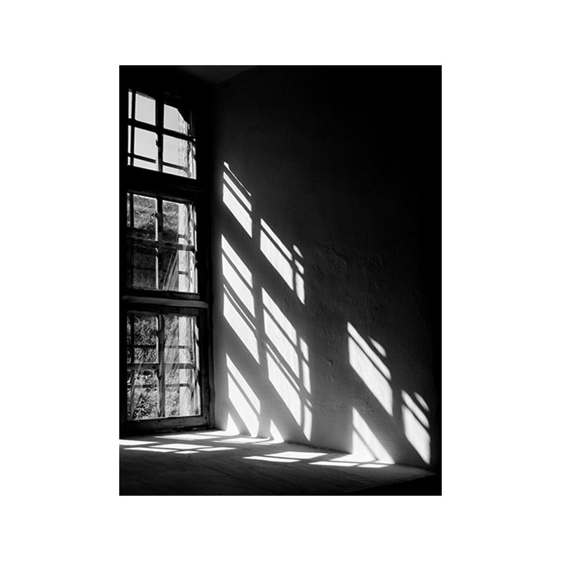 Photographic Modern Canvas Wall Art with Evening Sun Shines Through Window Scenery, Black Clearhalo 'Art Gallery' 'Canvas Art' 'Contemporary Art Gallery' 'Modern' Arts' 1655012