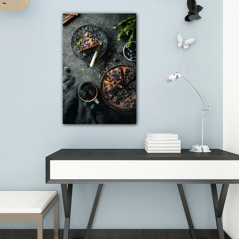 Photo of Food Making Canvas Print Contemporary Textured Kitchen Wall Art, Dark Color Black Clearhalo 'Art Gallery' 'Canvas Art' 'Contemporary Art Gallery' 'Modern' Arts' 1655071