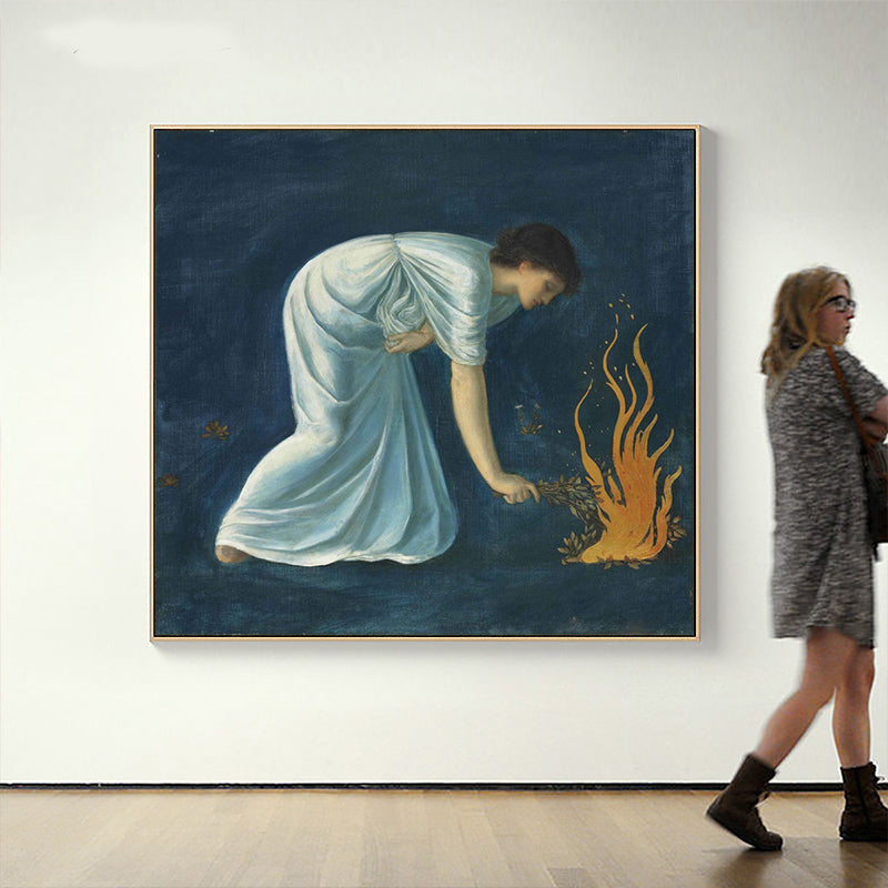 Edward Burne Jones Hero Painting Blue-White Canvas Wall Art Print for Home Decoration Clearhalo 'Arts' 'Canvas Art' 1655532