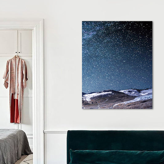 Starry Night Sky Wall Art Contemporary Textured Living Room Canvas Print in Dark Color Clearhalo 'Art Gallery' 'Canvas Art' 'Contemporary Art Gallery' 'Modern' Arts' 1655628