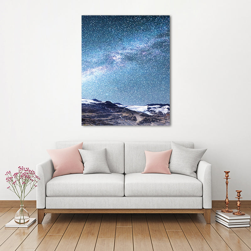 Starry Night Sky Wall Art Contemporary Textured Living Room Canvas Print in Dark Color Clearhalo 'Art Gallery' 'Canvas Art' 'Contemporary Art Gallery' 'Modern' Arts' 1655637