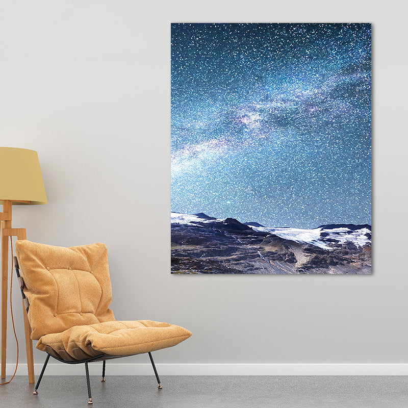 Starry Night Sky Wall Art Contemporary Textured Living Room Canvas Print in Dark Color Clearhalo 'Art Gallery' 'Canvas Art' 'Contemporary Art Gallery' 'Modern' Arts' 1655638
