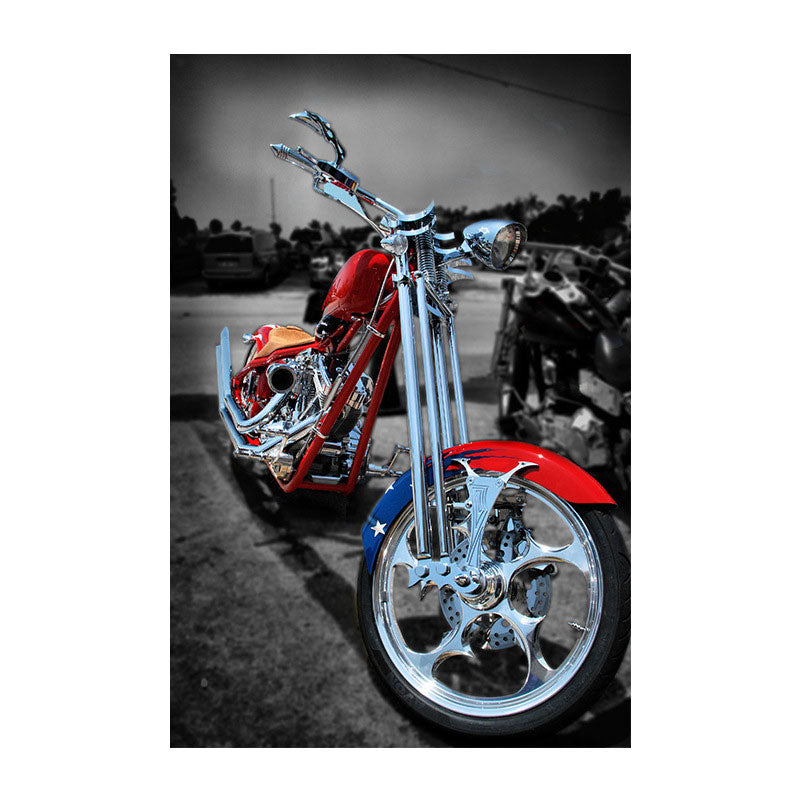 Red Motorbike Wall Art Decor Traffic Contemporary Textured Canvas for Boys Bedroom Clearhalo 'Art Gallery' 'Canvas Art' 'Contemporary Art Gallery' 'Modern' Arts' 1655674