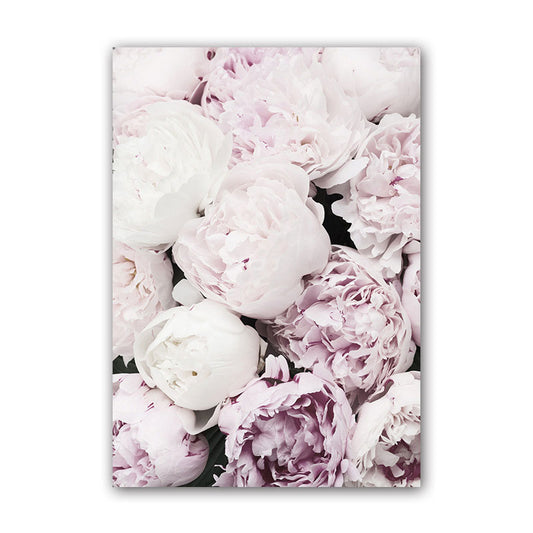 Romantic Peony Blossom Canvas for Bedroom Flower Print Wall Art Decor in Pastel Color Clearhalo 'Arts' 'Canvas Art' 1655813