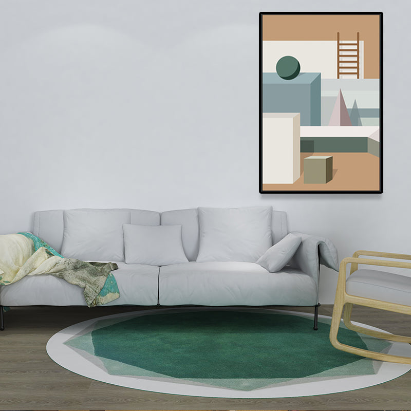 Scandinavian People Art Print Building Space Pastel Color Wrapped Canvas for Living Room Clearhalo 'Arts' 'Canvas Art' 1656043