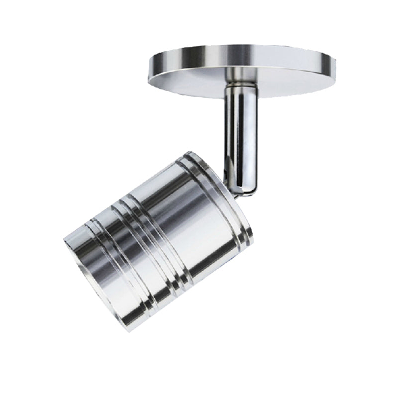 Polished Chrome Cylinder Wall Lighting Loft Style Metal 1 Light Bedside Adjustable Sconce Lamp Clearhalo 'Art deco wall lights' 'Cast Iron' 'Glass' 'Industrial wall lights' 'Industrial' 'Middle century wall lights' 'Modern' 'Rustic wall lights' 'Tiffany' 'Traditional wall lights' 'Wall Lamps & Sconces' 'Wall Lights' Lighting' 165607