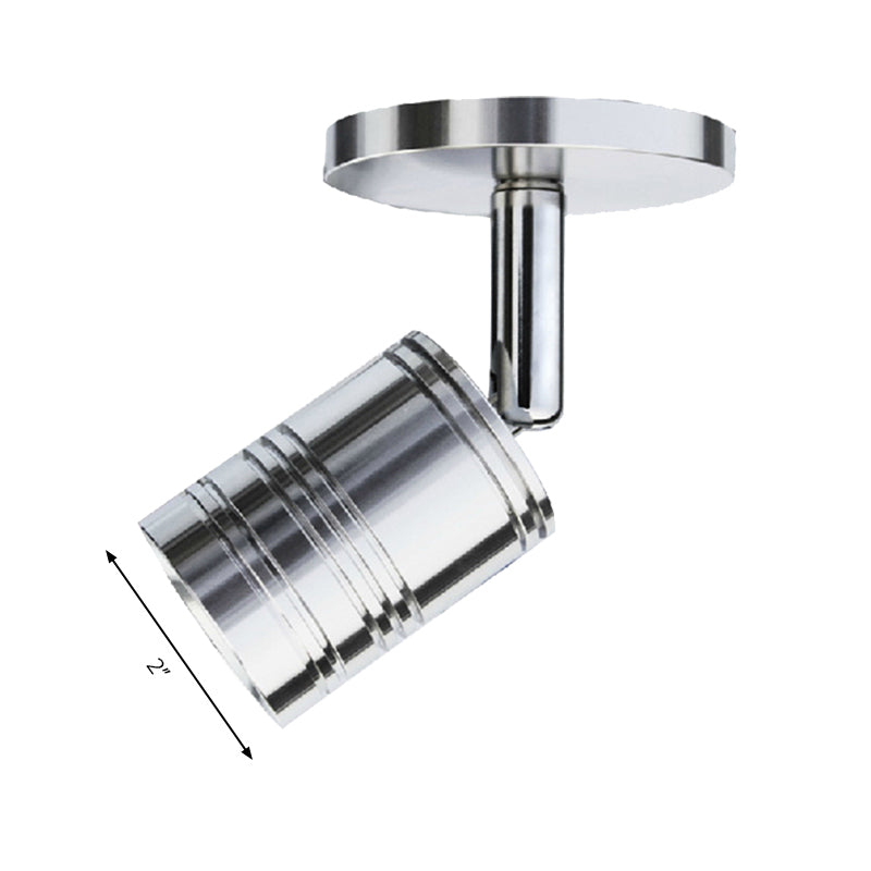 Polished Chrome Cylinder Wall Lighting Loft Style Metal 1 Light Bedside Adjustable Sconce Lamp Clearhalo 'Art deco wall lights' 'Cast Iron' 'Glass' 'Industrial wall lights' 'Industrial' 'Middle century wall lights' 'Modern' 'Rustic wall lights' 'Tiffany' 'Traditional wall lights' 'Wall Lamps & Sconces' 'Wall Lights' Lighting' 165608