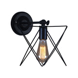 1 Bulb Star Design Wall Lamp with Wire Frame Industrial Black Finish Metal Sconce Lighting Clearhalo 'Art deco wall lights' 'Cast Iron' 'Glass' 'Industrial wall lights' 'Industrial' 'Middle century wall lights' 'Modern' 'Rustic wall lights' 'Tiffany' 'Traditional wall lights' 'Wall Lamps & Sconces' 'Wall Lights' Lighting' 165636