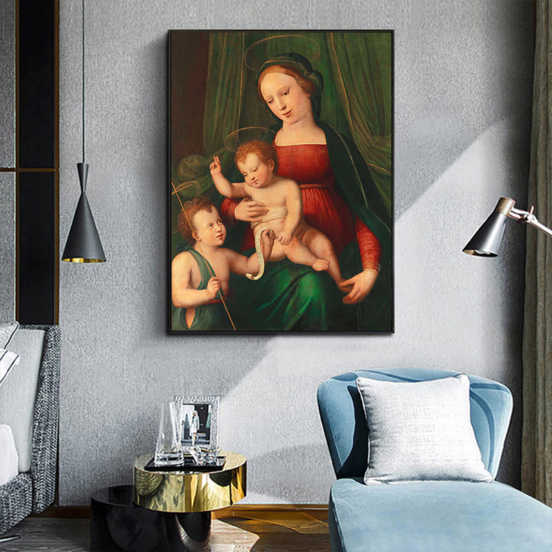 Global Inspired Christian Saint Painting Dark Color Religion Wall Art for Home Clearhalo 'Arts' 'Canvas Art' 1656400