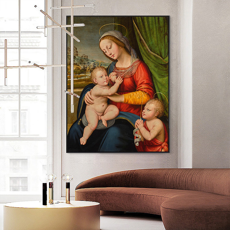 Global Inspired Christian Saint Painting Dark Color Religion Wall Art for Home Clearhalo 'Arts' 'Canvas Art' 1656406