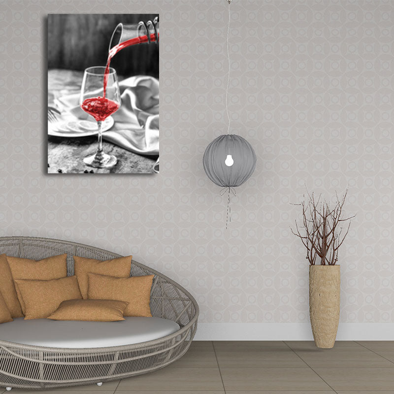 Red Modernist Canvas Art Luxury Wine and Glass Paintings for Restaurant, Multiple Size Options Clearhalo 'Art Gallery' 'Canvas Art' 'Contemporary Art Gallery' 'Modern' Arts' 1656496