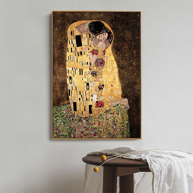 Fantasy Couple Scene Wall Decor for Dining Room in Yellow, Multiple Sizes Available Yellow Clearhalo 'Arts' 'Canvas Art' 1656524