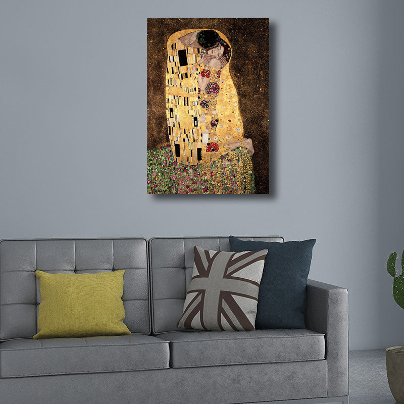 Fantasy Couple Scene Wall Decor for Dining Room in Yellow, Multiple Sizes Available Clearhalo 'Arts' 'Canvas Art' 1656525