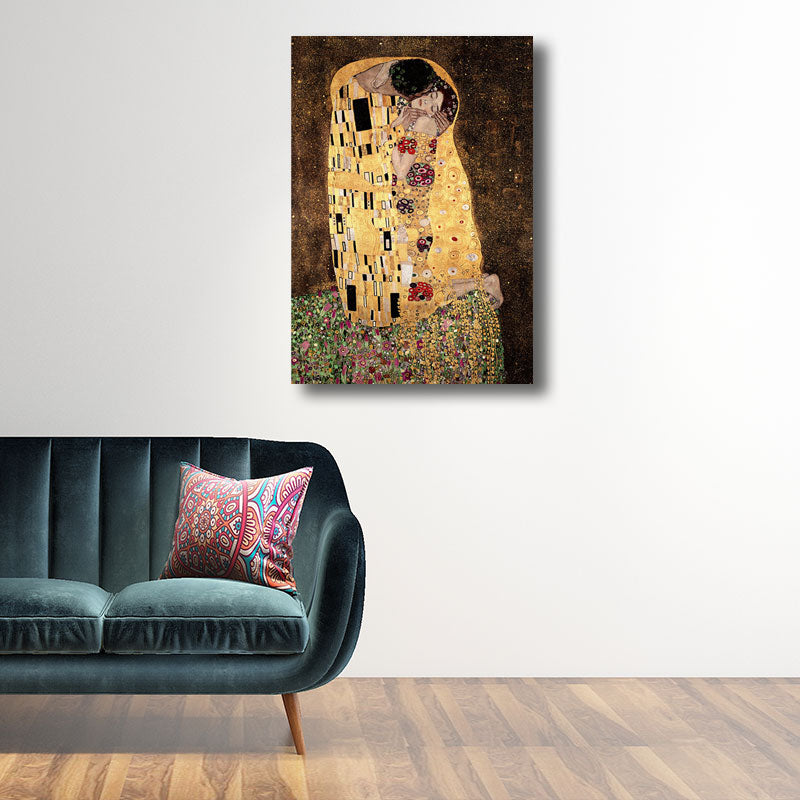 Fantasy Couple Scene Wall Decor for Dining Room in Yellow, Multiple Sizes Available Clearhalo 'Arts' 'Canvas Art' 1656526