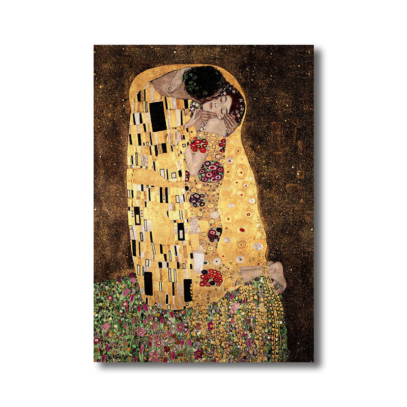 Fantasy Couple Scene Wall Decor for Dining Room in Yellow, Multiple Sizes Available Clearhalo 'Arts' 'Canvas Art' 1656527