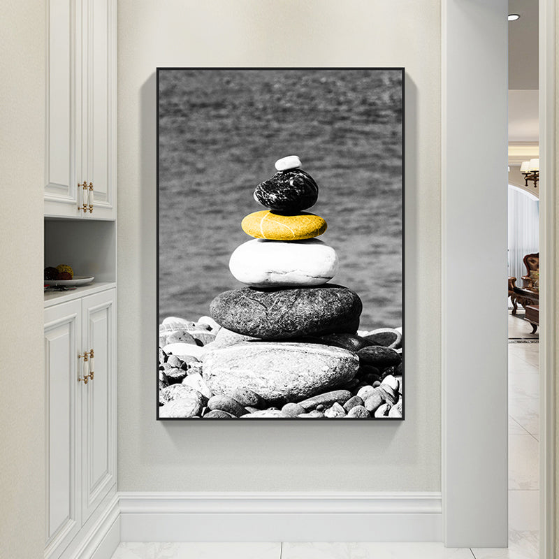 Cobblestones Canvas Wall Art Modern Textured Painting in Grey, Multiple Size Available Clearhalo 'Art Gallery' 'Canvas Art' 'Contemporary Art Gallery' 'Modern' Arts' 1656546